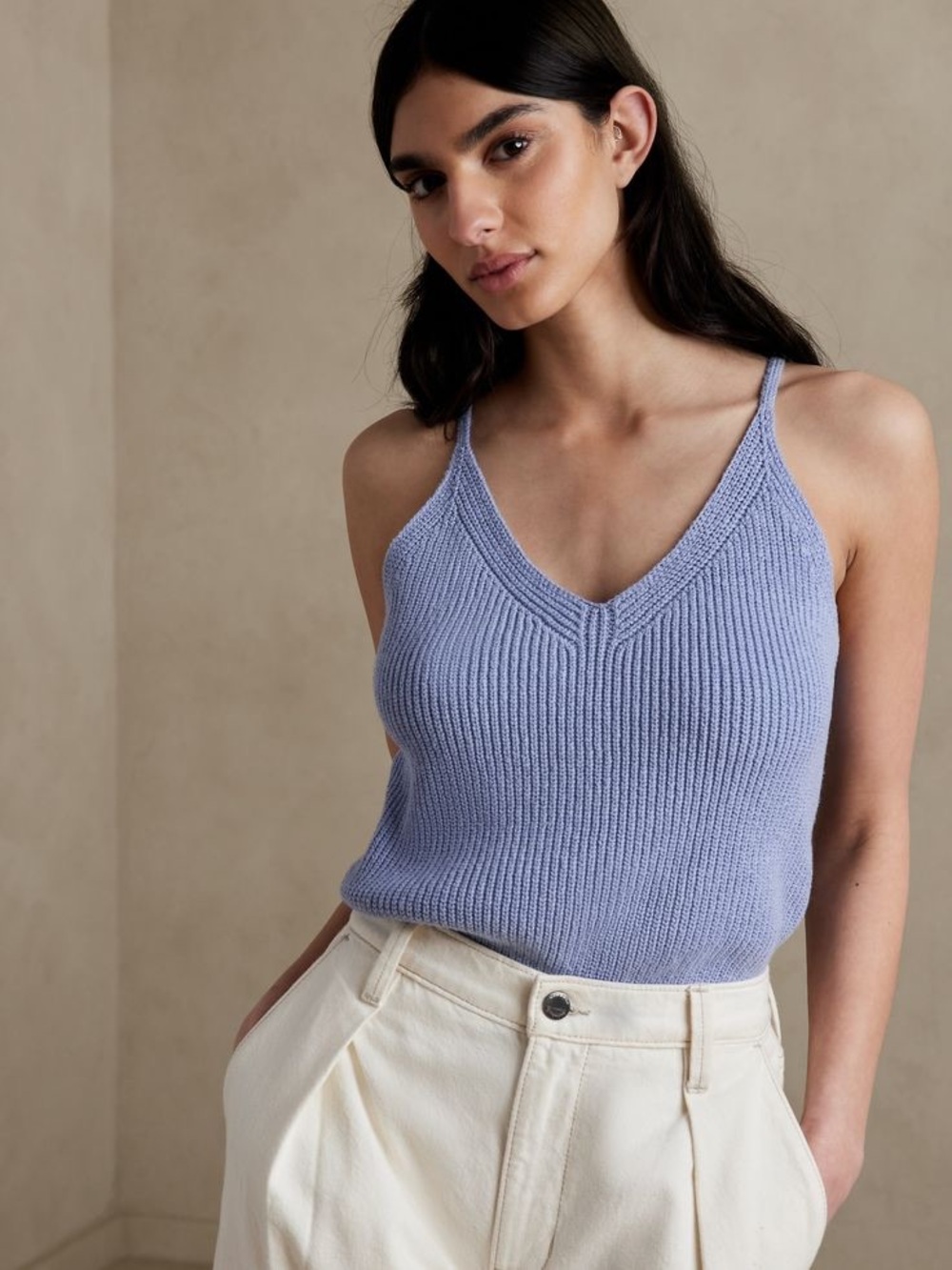 Banana Republic Supima Cotton & Hemp Sweater Tank Top Sz L